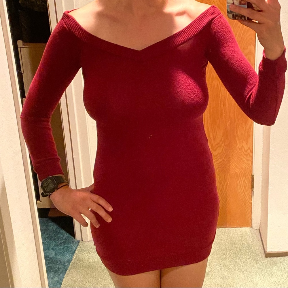 Off the shoulder sweater dress